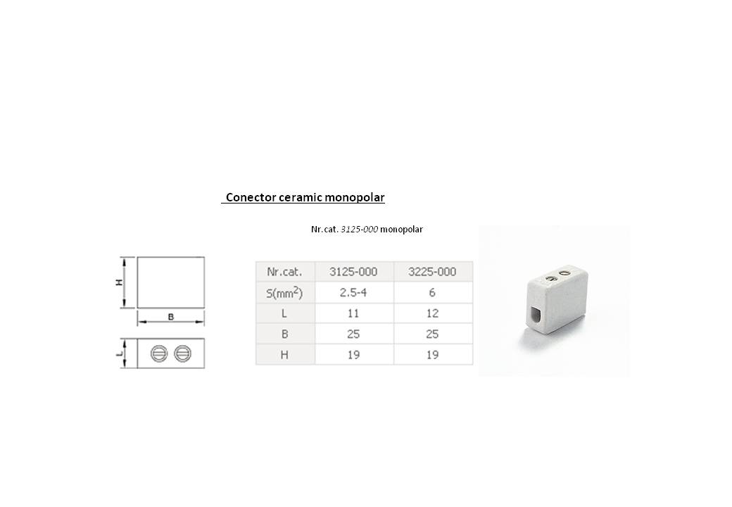 Conector ceramic monopolar